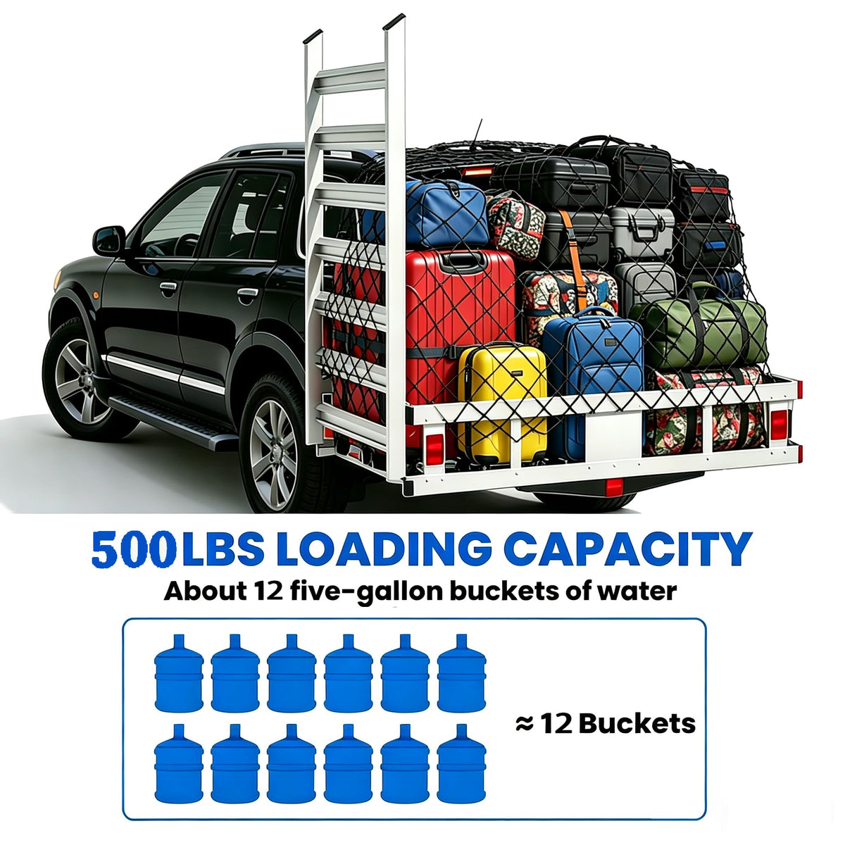 Aluminum Hitch Cargo Carrier with Ramp U7218