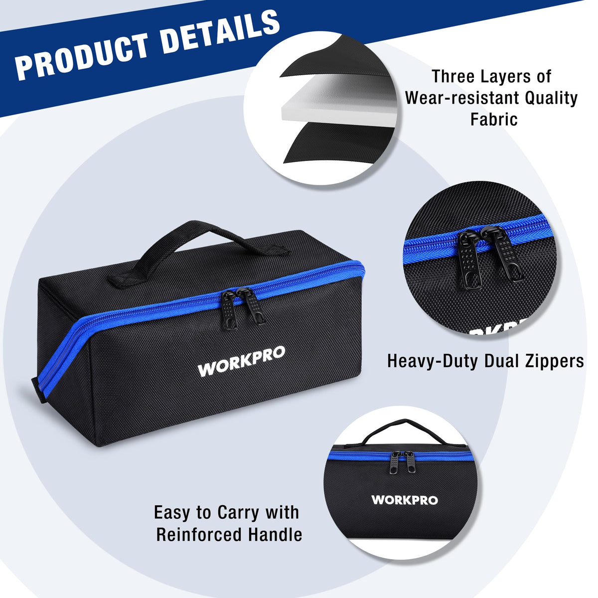 10" Zipper Tool Pouch, 3 Pack A214