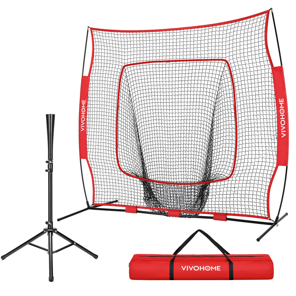 Baseball & Softball Training Net with Batting Tee, 7 x 7 ft. B3401