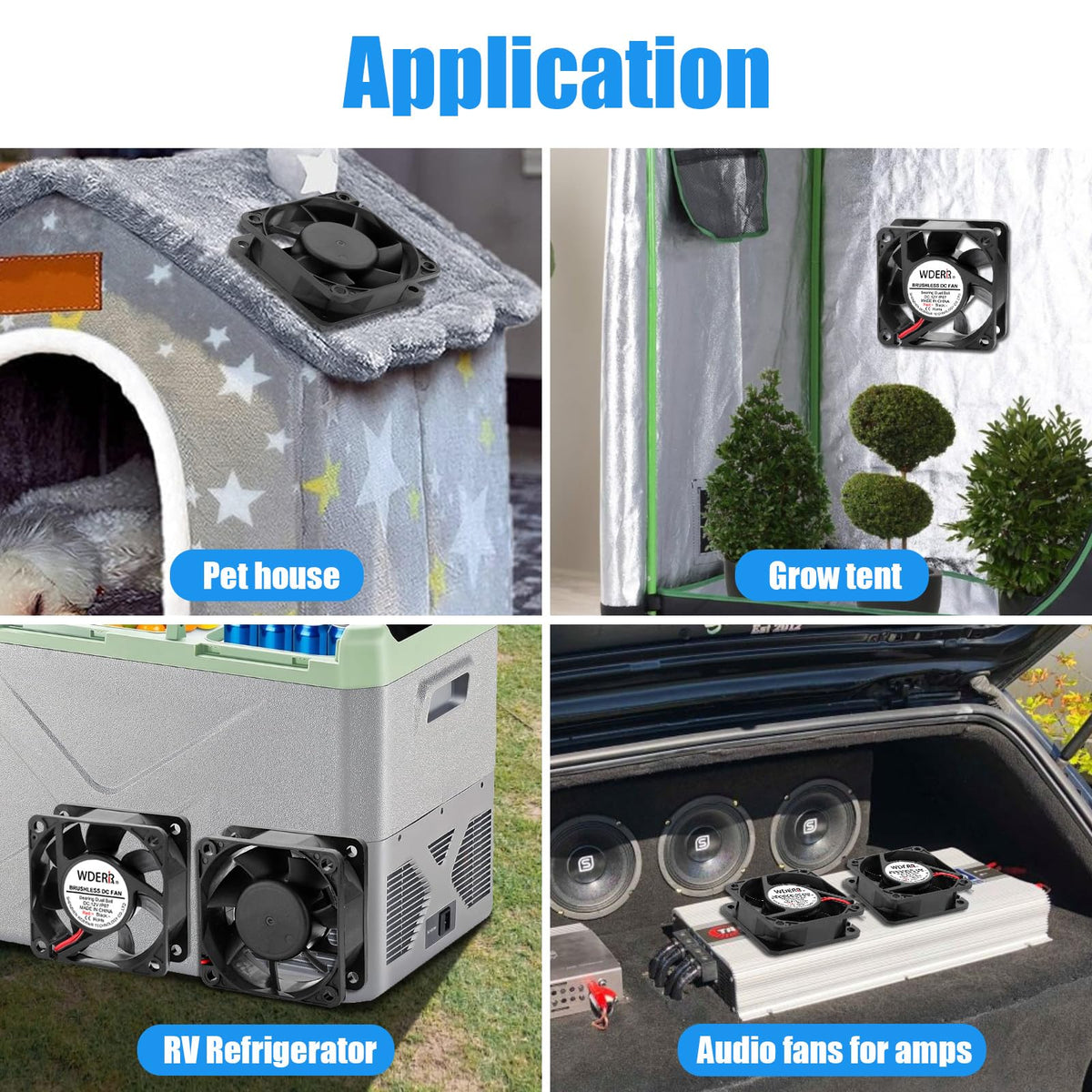 12V DC Brushless Cooling Fan 2PCS 60mm x 25mm Q7260