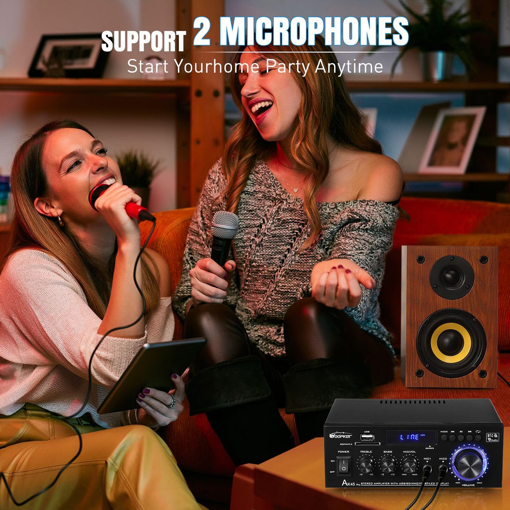 400W 2 Channel Bluetooth 5.0 Stereo Audio Amplifier N924