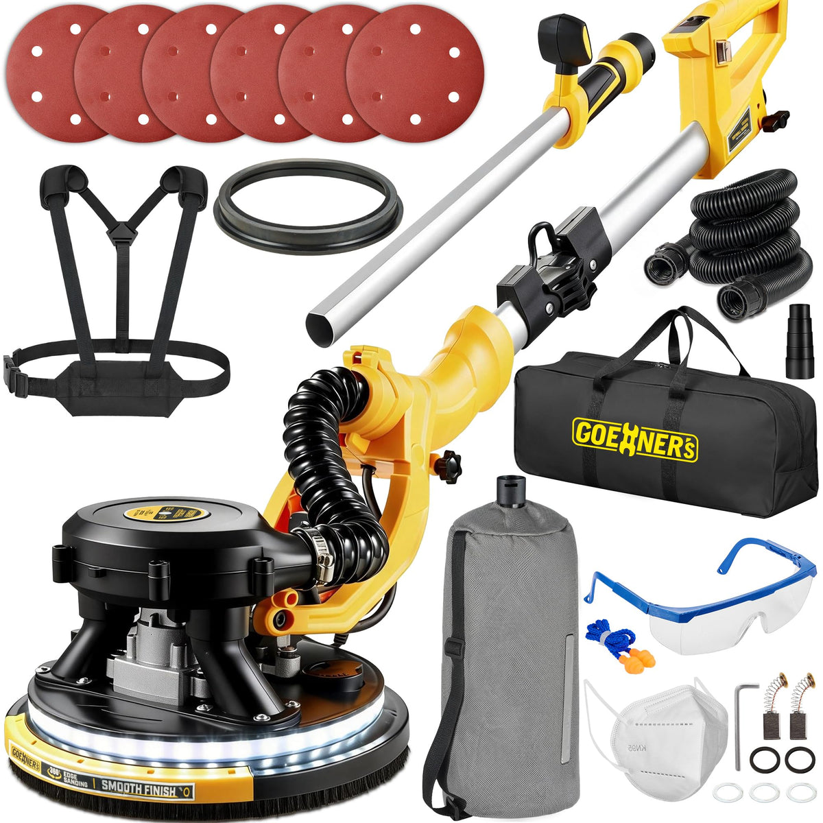 950W Electric Drywall Sander with Vacuum Dust Collector N4420