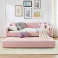 Full Size Upholstered Daybed with Trundle and Side Pocket K43584