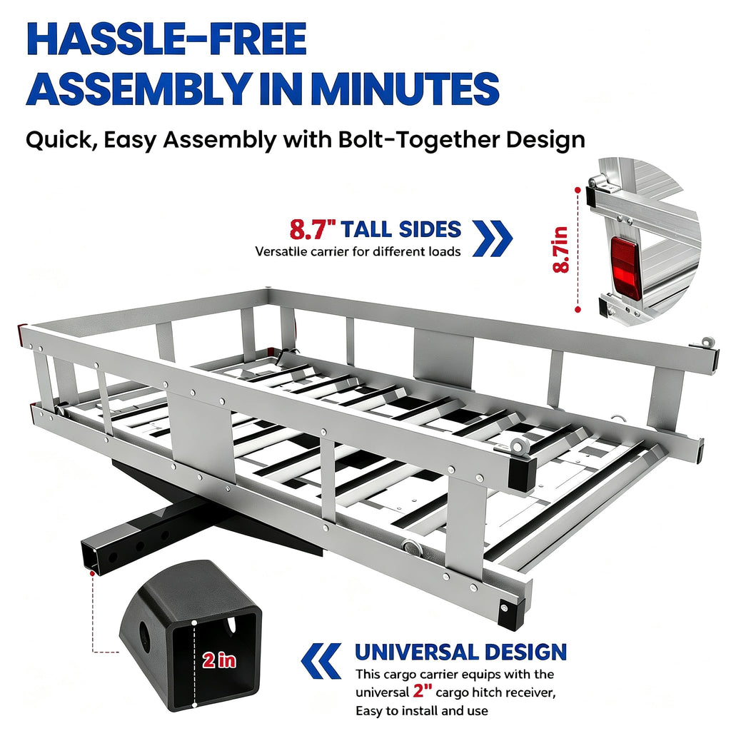 Aluminum Hitch Cargo Carrier with Ramp U7218