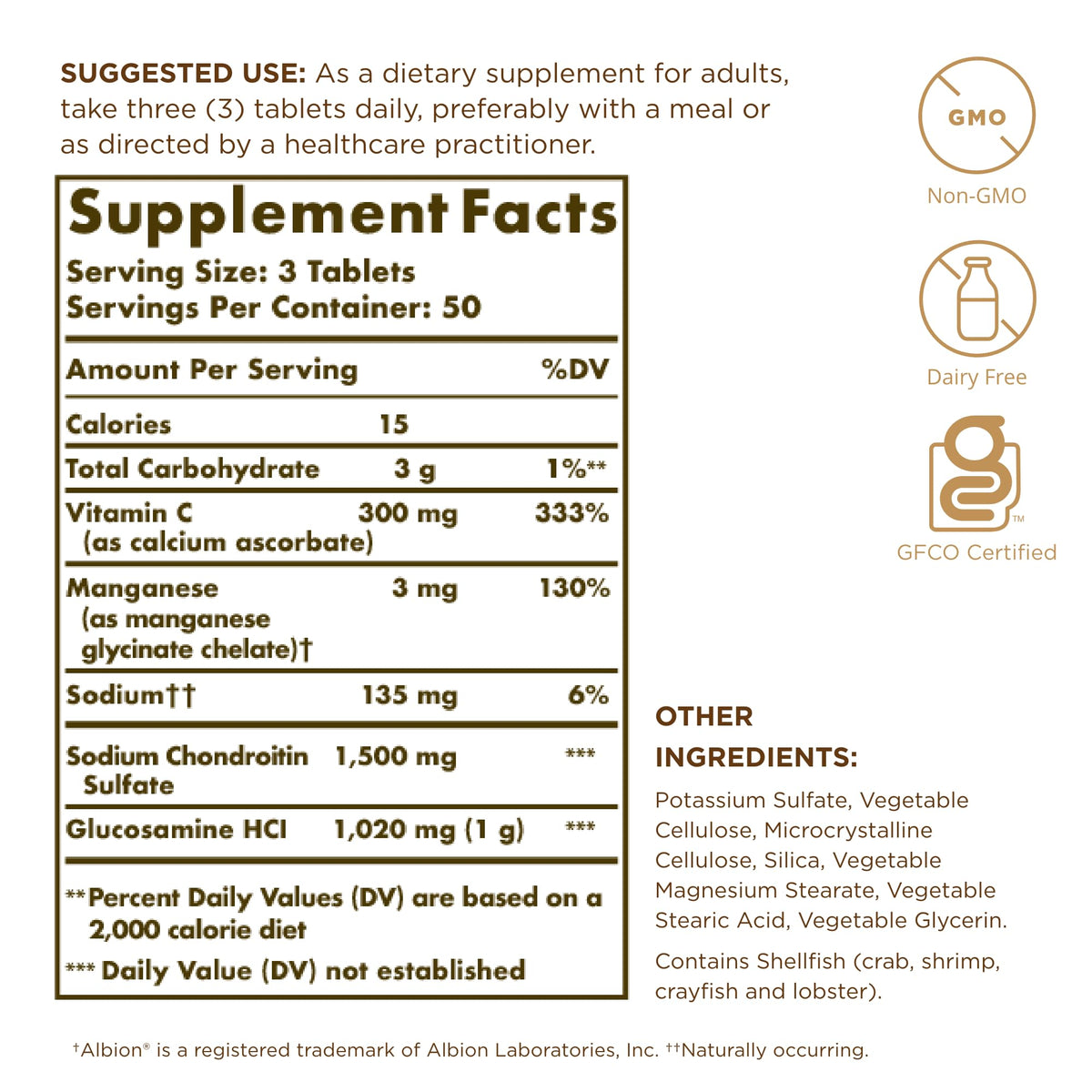 Glucosamine Chondroitin Complex 150 Tablets R872066