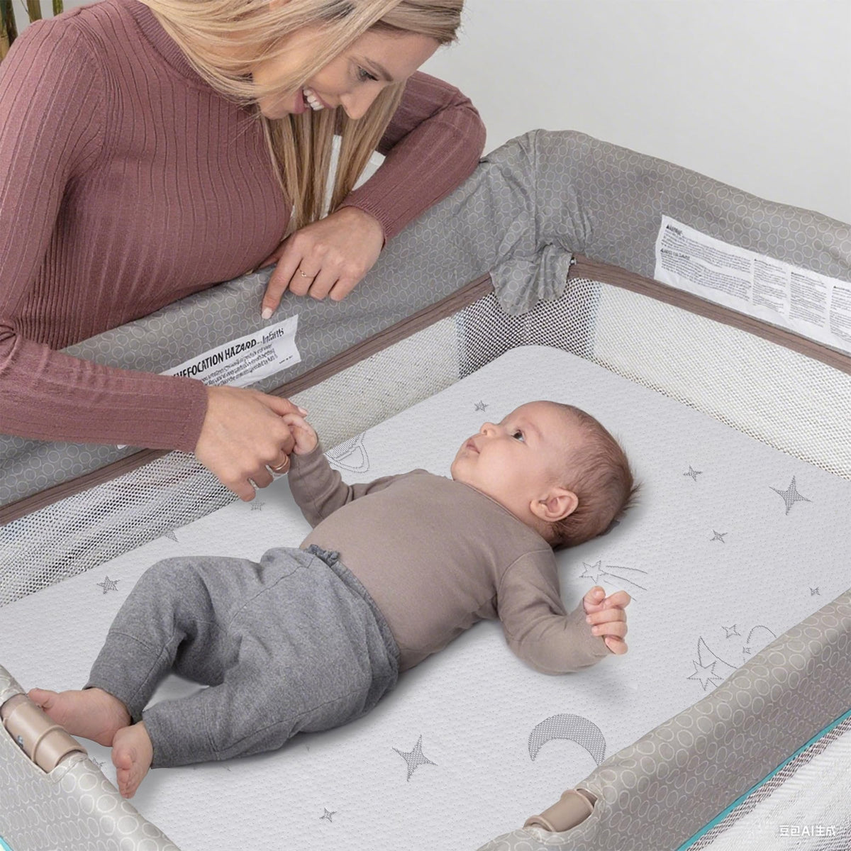 Pack and Play Mattress Pad 38"x26"x3" Dual-Sided R982
