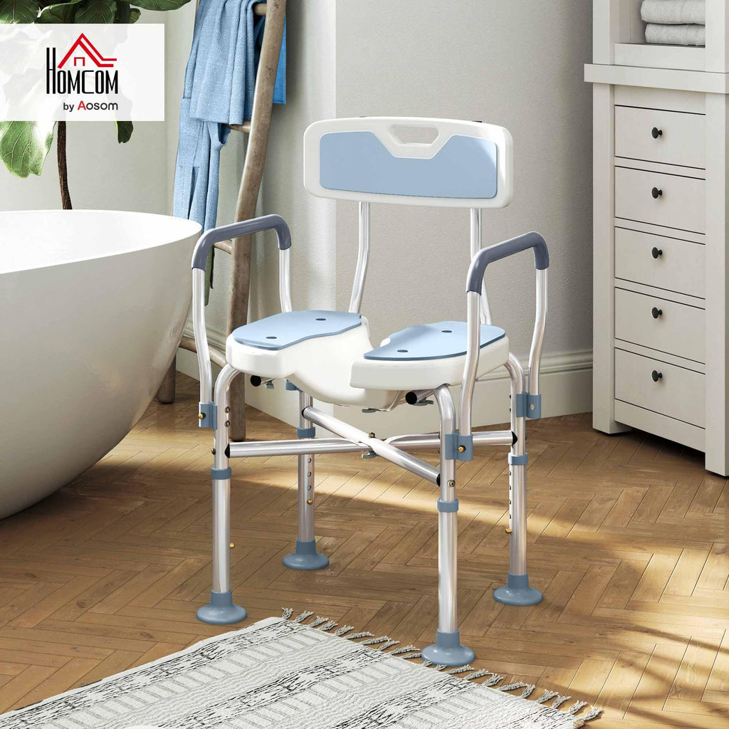 Padded Shower Chair with Arms and Back Y812969