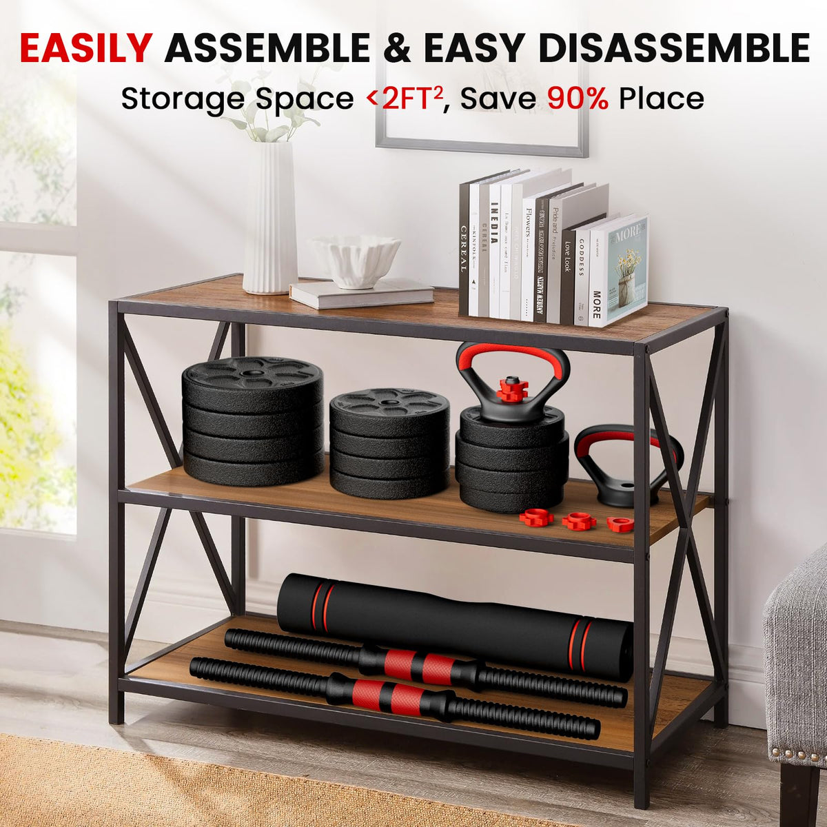 Adjustable 5-in-1 Dumbbell Set with Connector K920217
