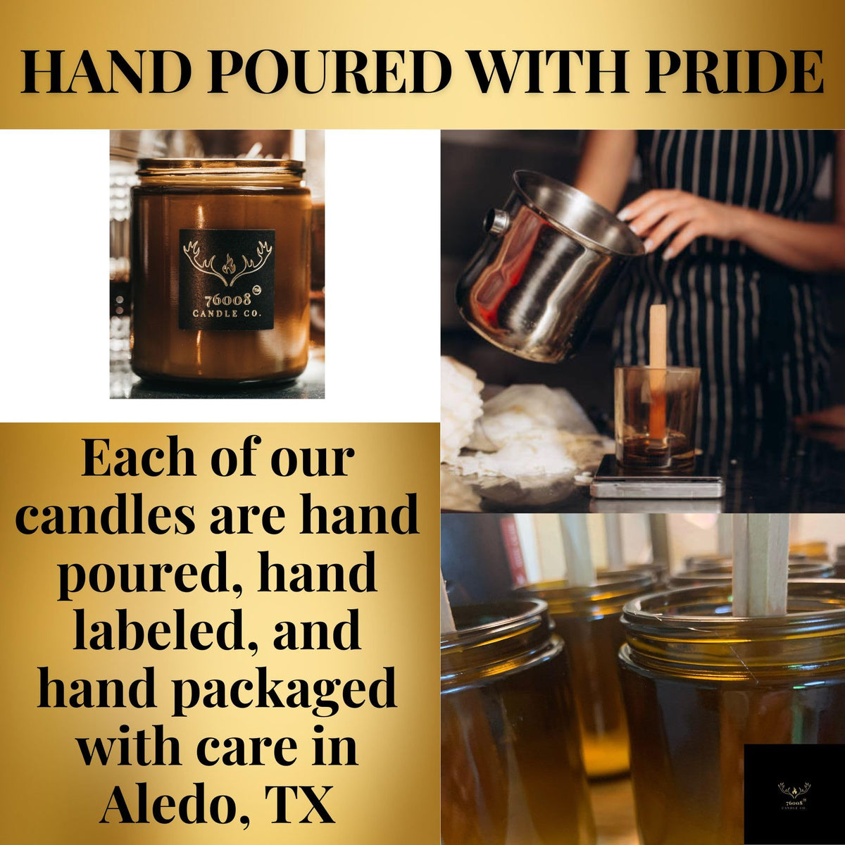 Soy Candle with Wood Wick in Amber Glass Jar S359265