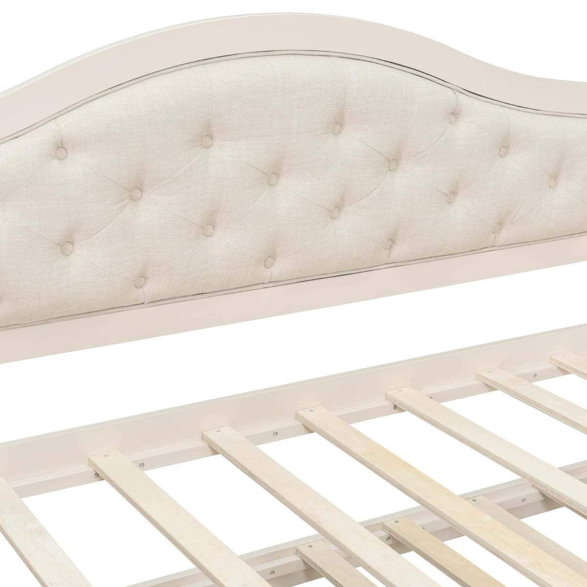 Beige Twin Size Wooden Daybed with Trundle and 2 Drawers C2649