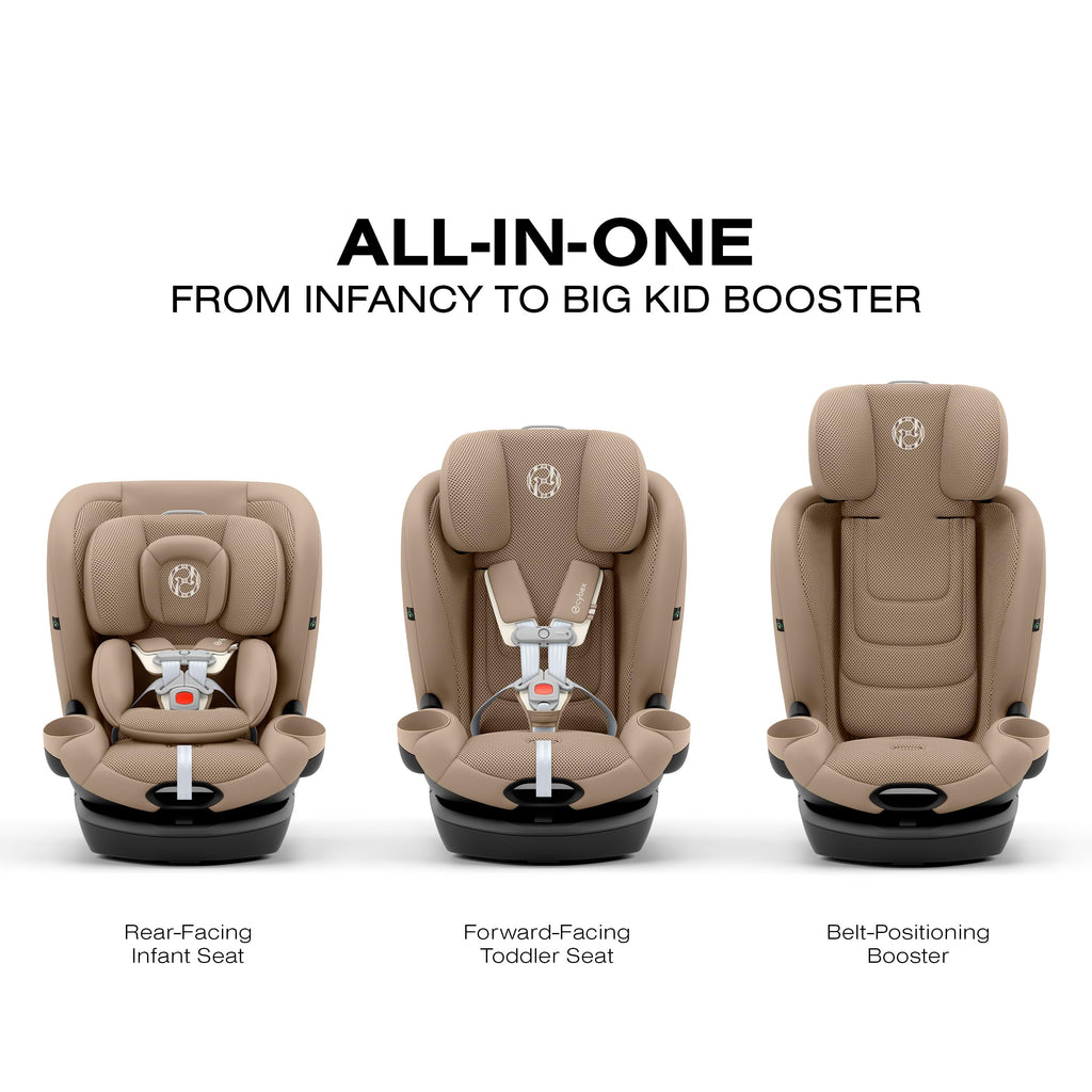 Rotating All-in-One Convertible Car Seat, Almond Beige T57182