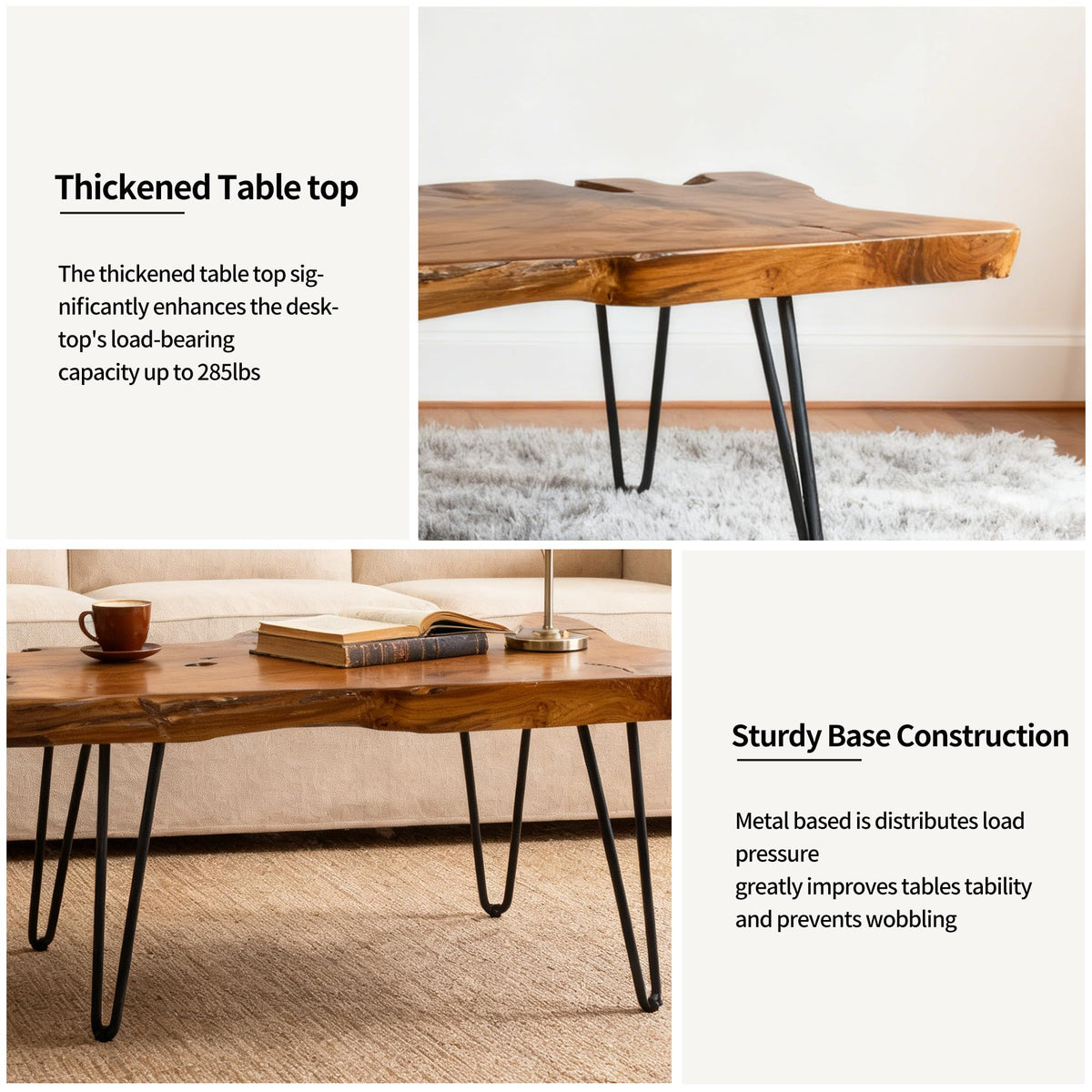 Live Edge Solid Wood Coffee Table Q66197