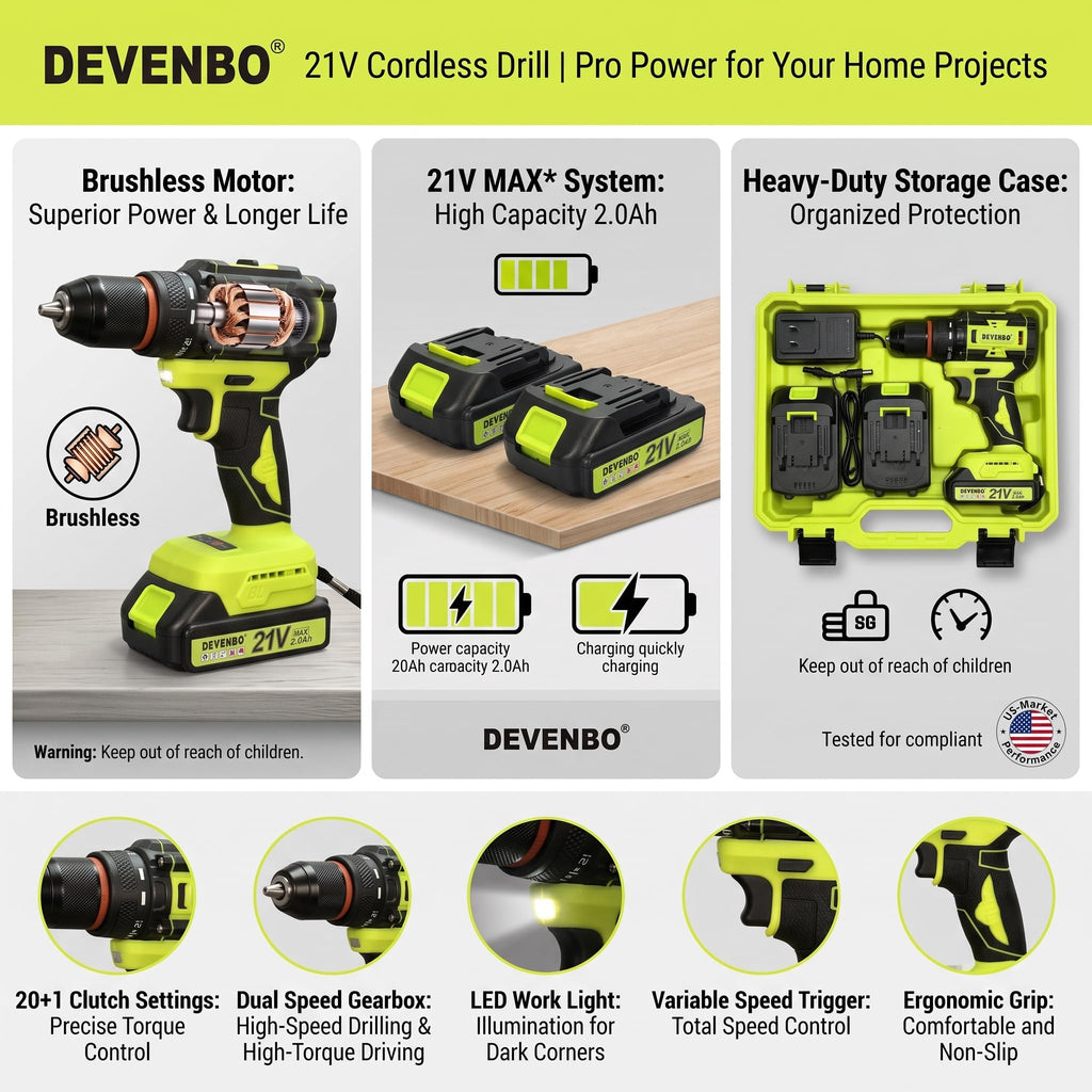21V Brushless Cordless Drill Set X299