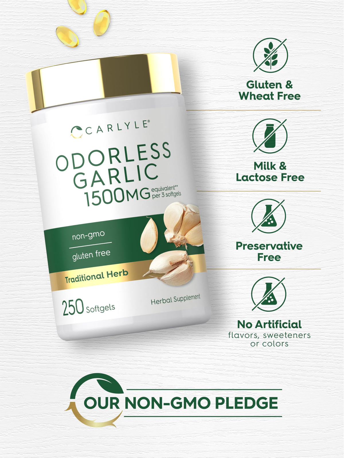 Odorless Garlic Supplement 250 Softgels H781