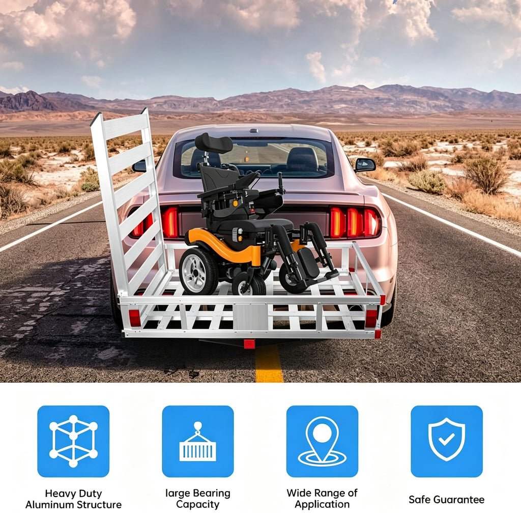 Aluminum Hitch Cargo Carrier with Ramp U7218