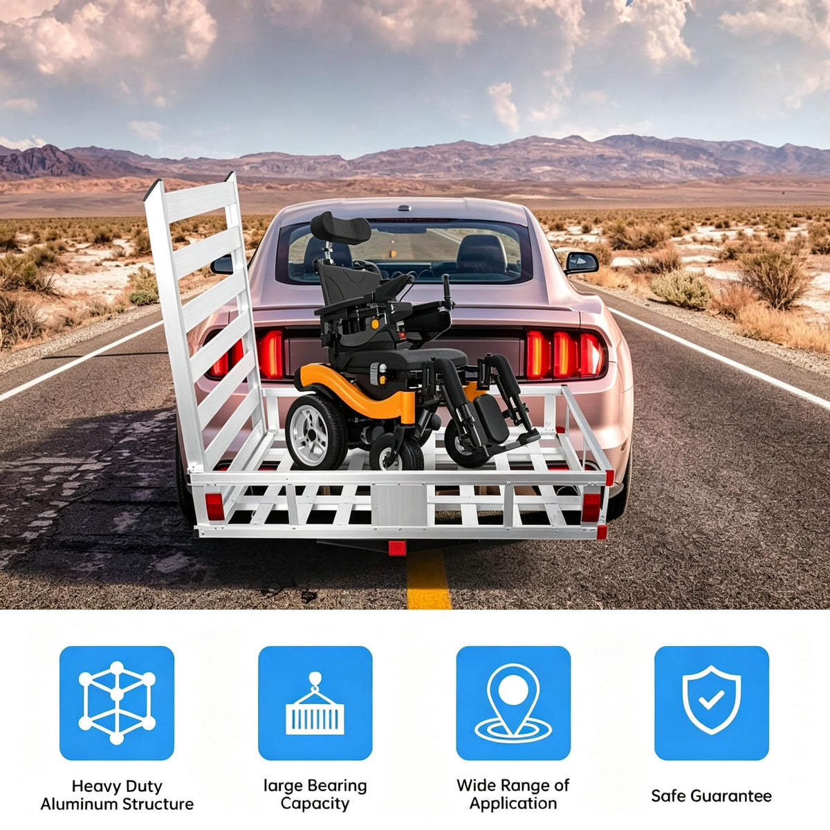 Aluminum Hitch Cargo Carrier with Ramp U7218