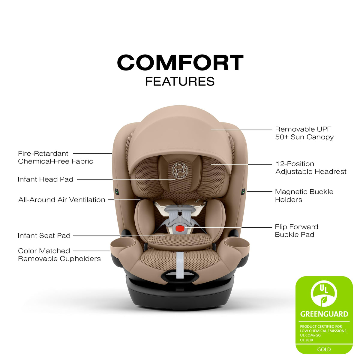 Rotating All-in-One Convertible Car Seat, Almond Beige T57182