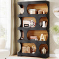 71" Tall 4-Tier S-Shaped Wood Bookcase Q35410
