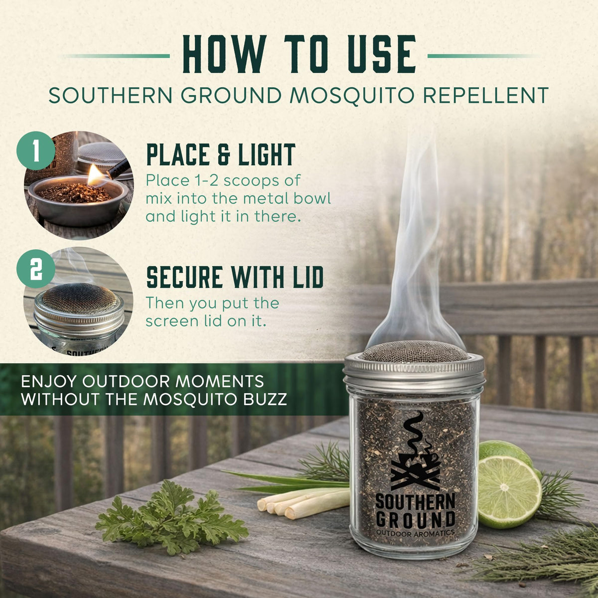 Natural Mosquito Repellent Outdoor Candle I8582
