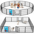 24" Height 16 Panels Foldable Metal Dog Playpen with Door G603857