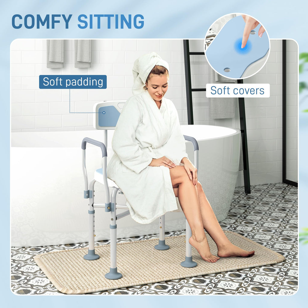 Padded Shower Chair with Arms and Back Y812969