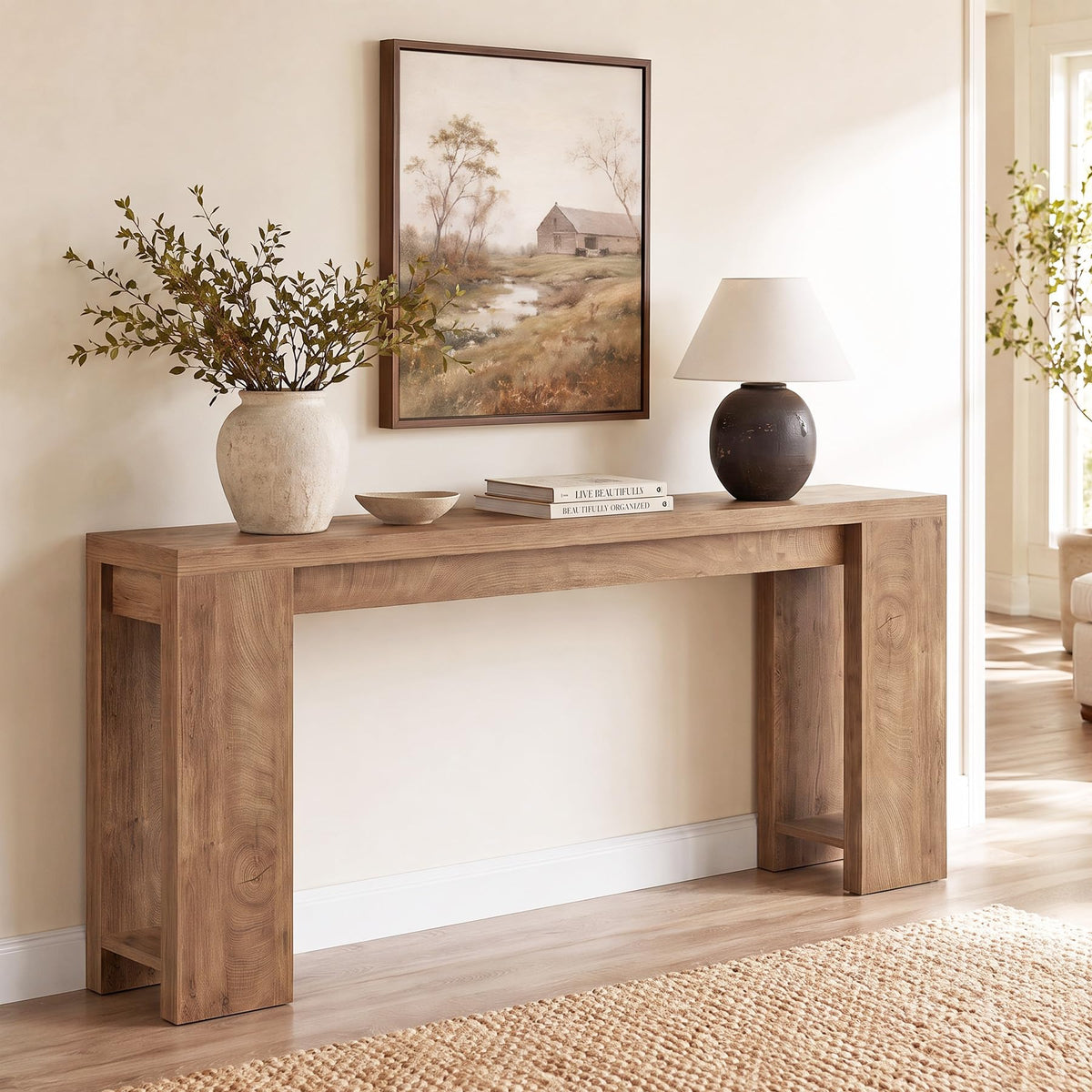 70.9-Inch Light Brown Console Table K8904