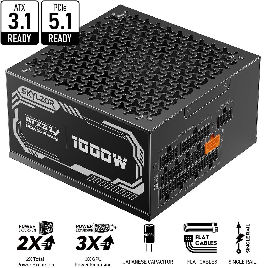 1000W Fully Modular 80+ Gold Certified ATX 3.1 Power Supply U14847