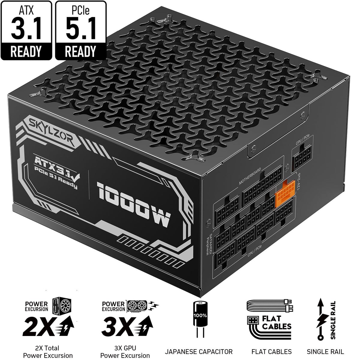 1000W Fully Modular 80+ Gold Certified ATX 3.1 Power Supply U14847