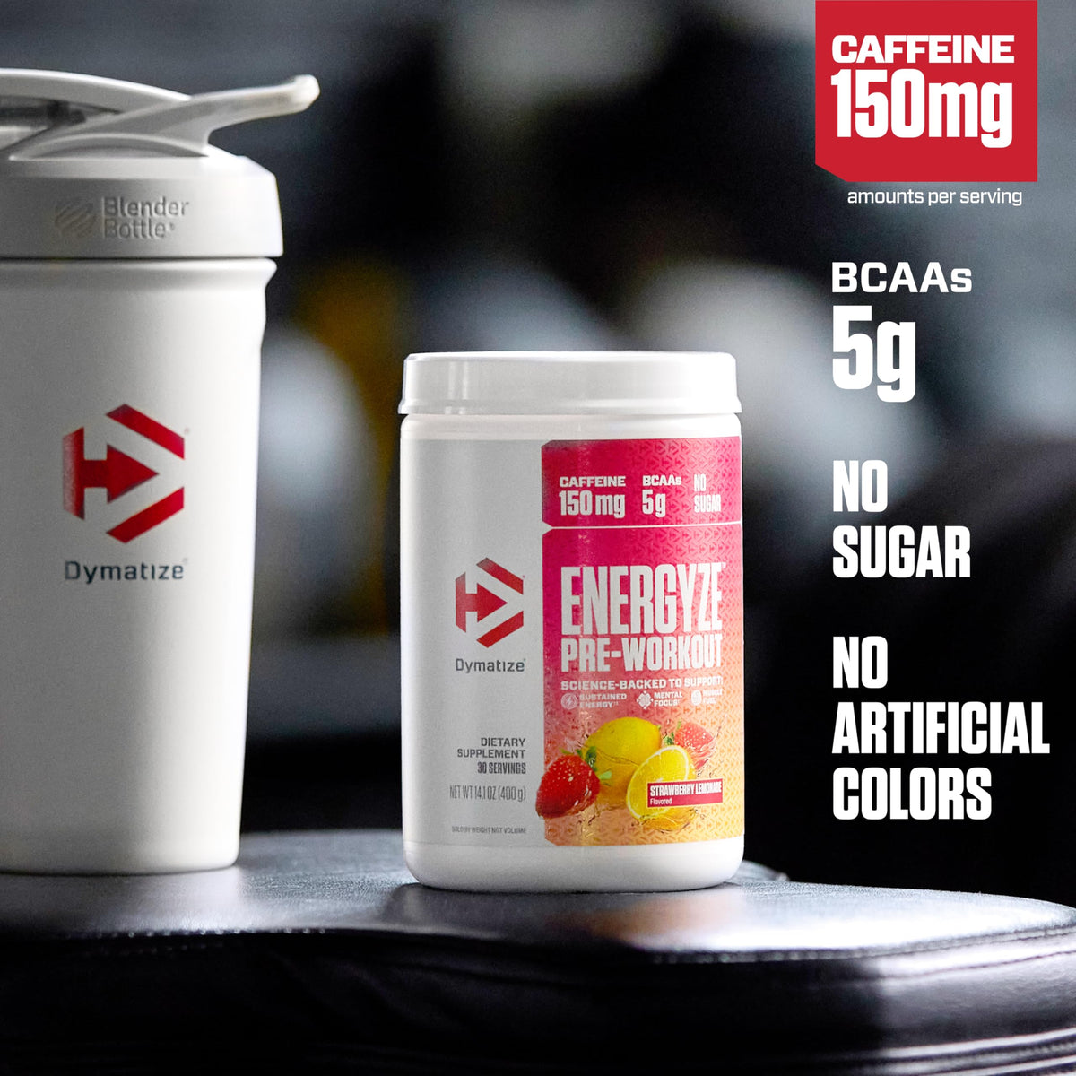 Pre Workout Powder Strawberry Lemonade 150mg Caffeine 5g BCAAs 30 Servings V63056
