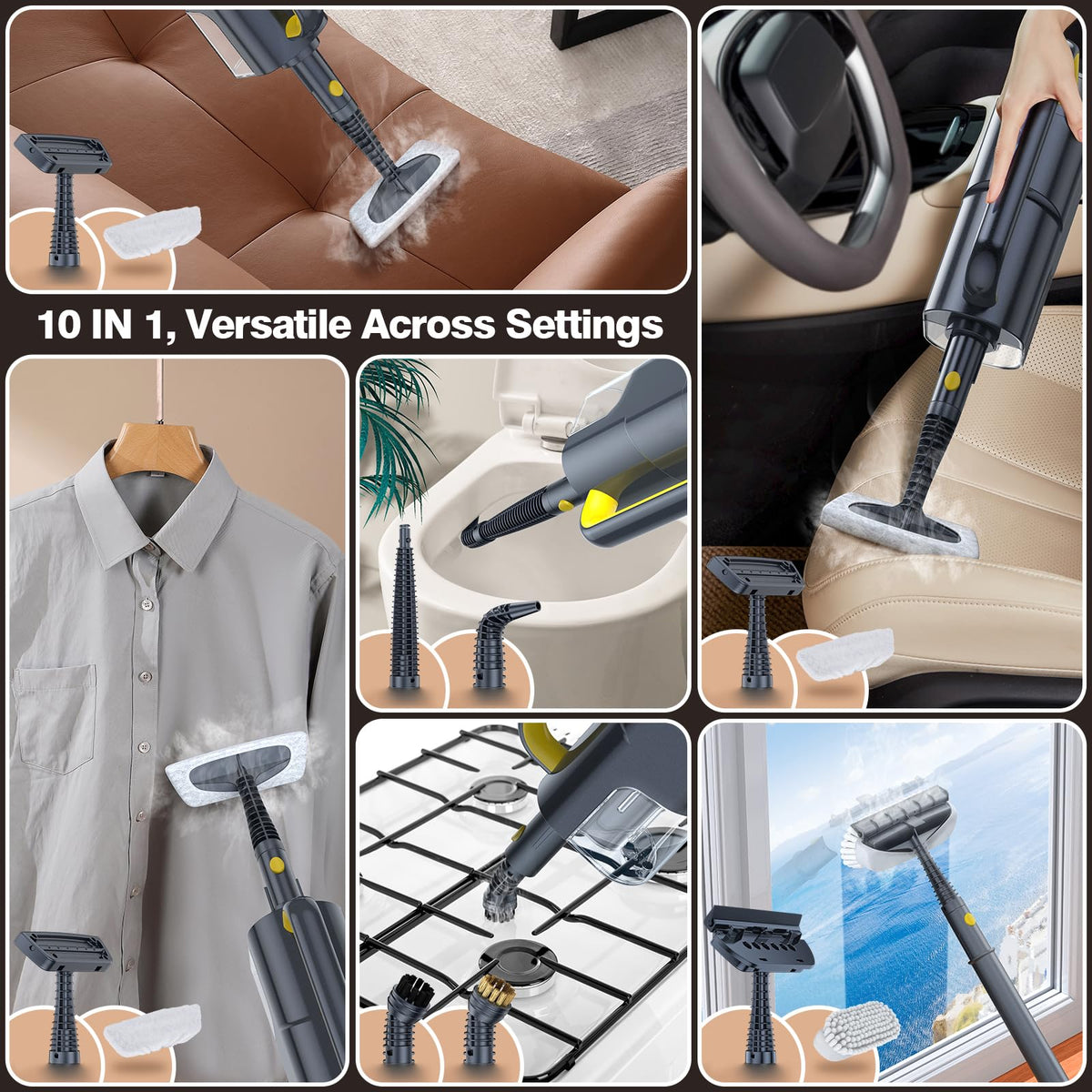 10-in-1 Detachable Handheld Steam Cleaner C939105