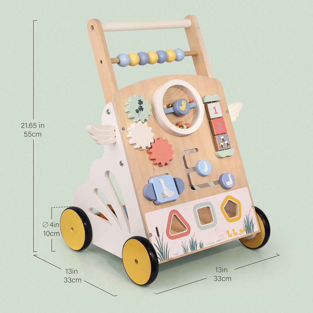 Wooden Baby Walker, Speed Adjustable Push Walker Y6029