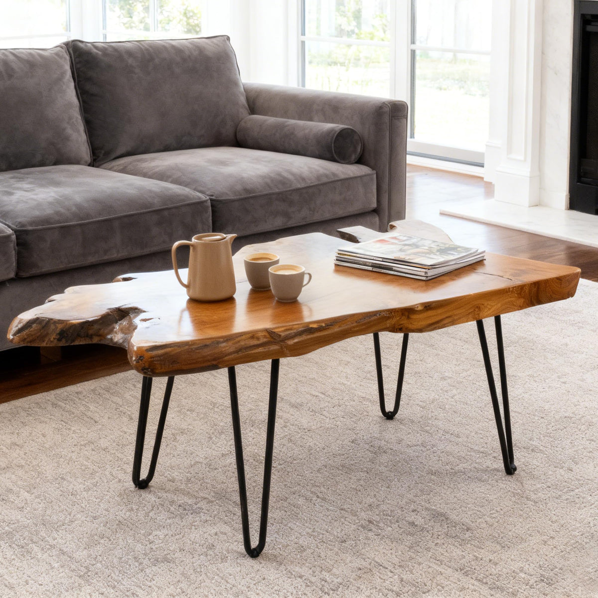 Live Edge Solid Wood Coffee Table Q66197
