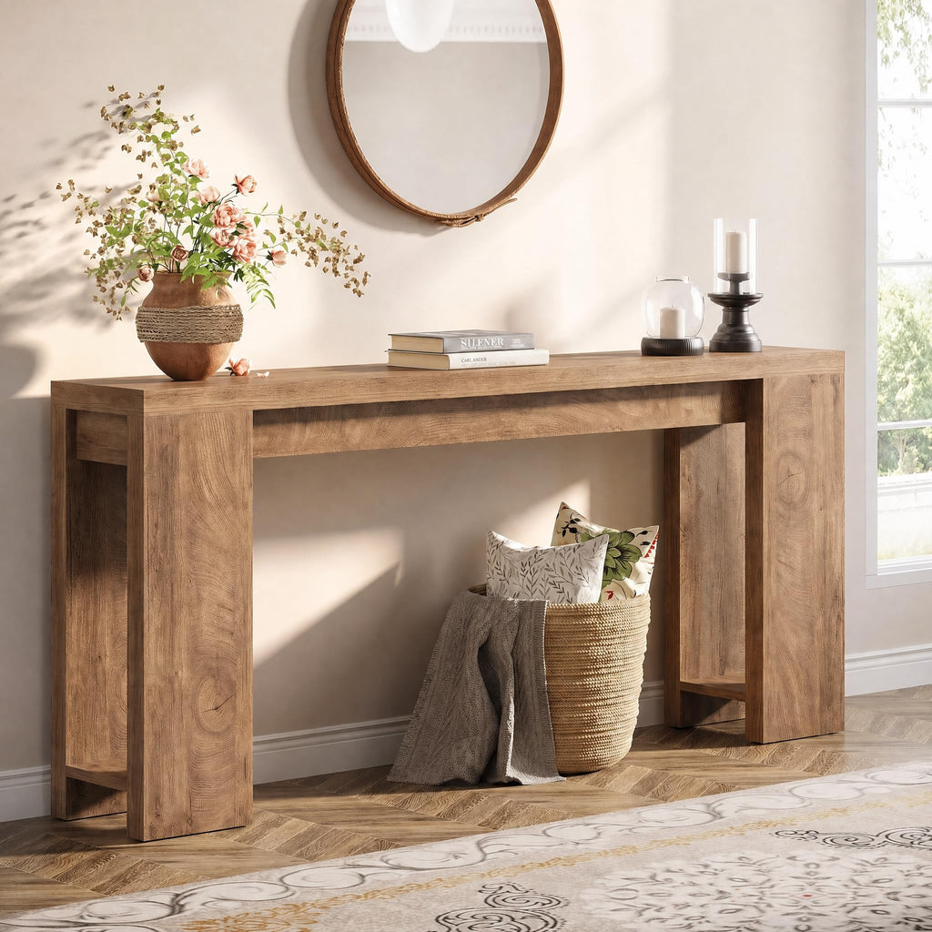 70.9-Inch Light Brown Console Table K8904
