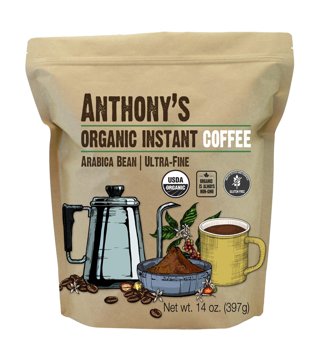 Organic Instant Coffee, 14 oz, Arabica, Gluten Free R9201