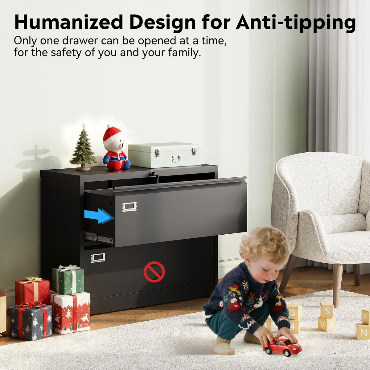 2 Drawer File Cabinet with Lock N62769