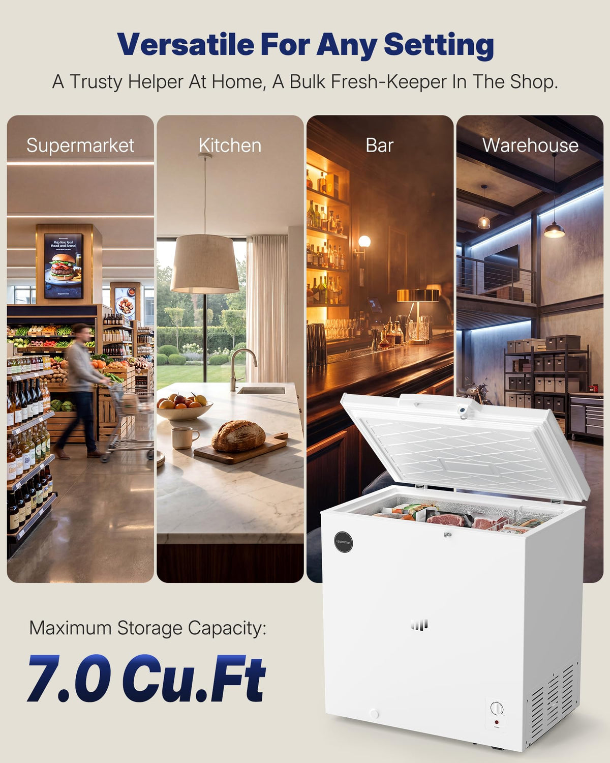 7.0 Cu.Ft Silky White Chest Freezer R3121