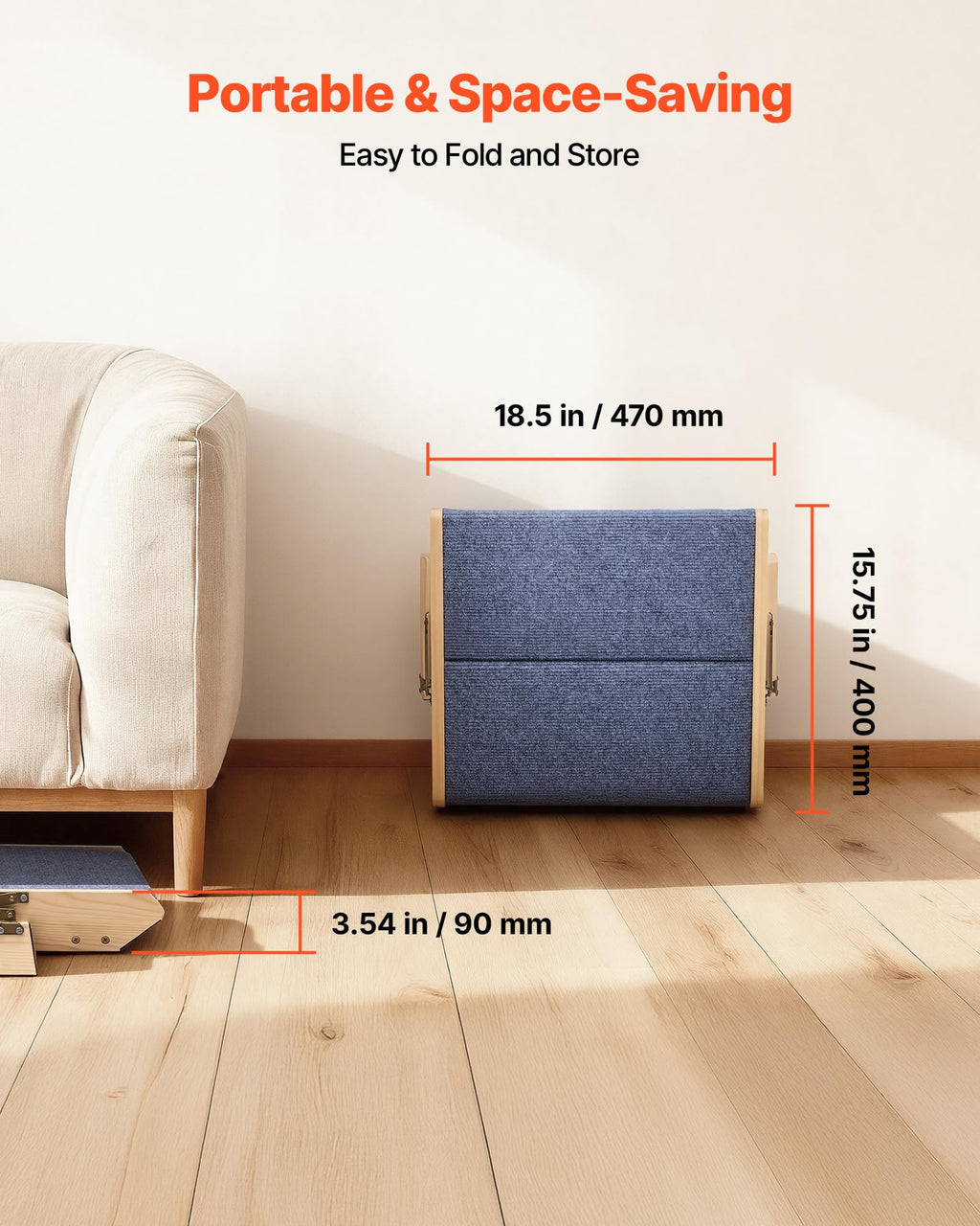 Wood 2-Step Pet Stairs D1204
