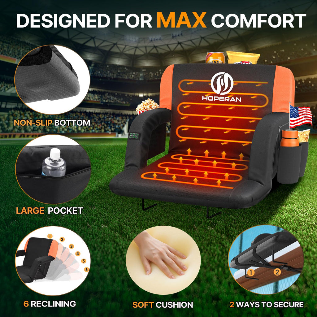 Heated Stadium Seats for Bleachers with Back Support H49100