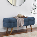 Oval Storage Bench with Rubber Wood Legs C65454