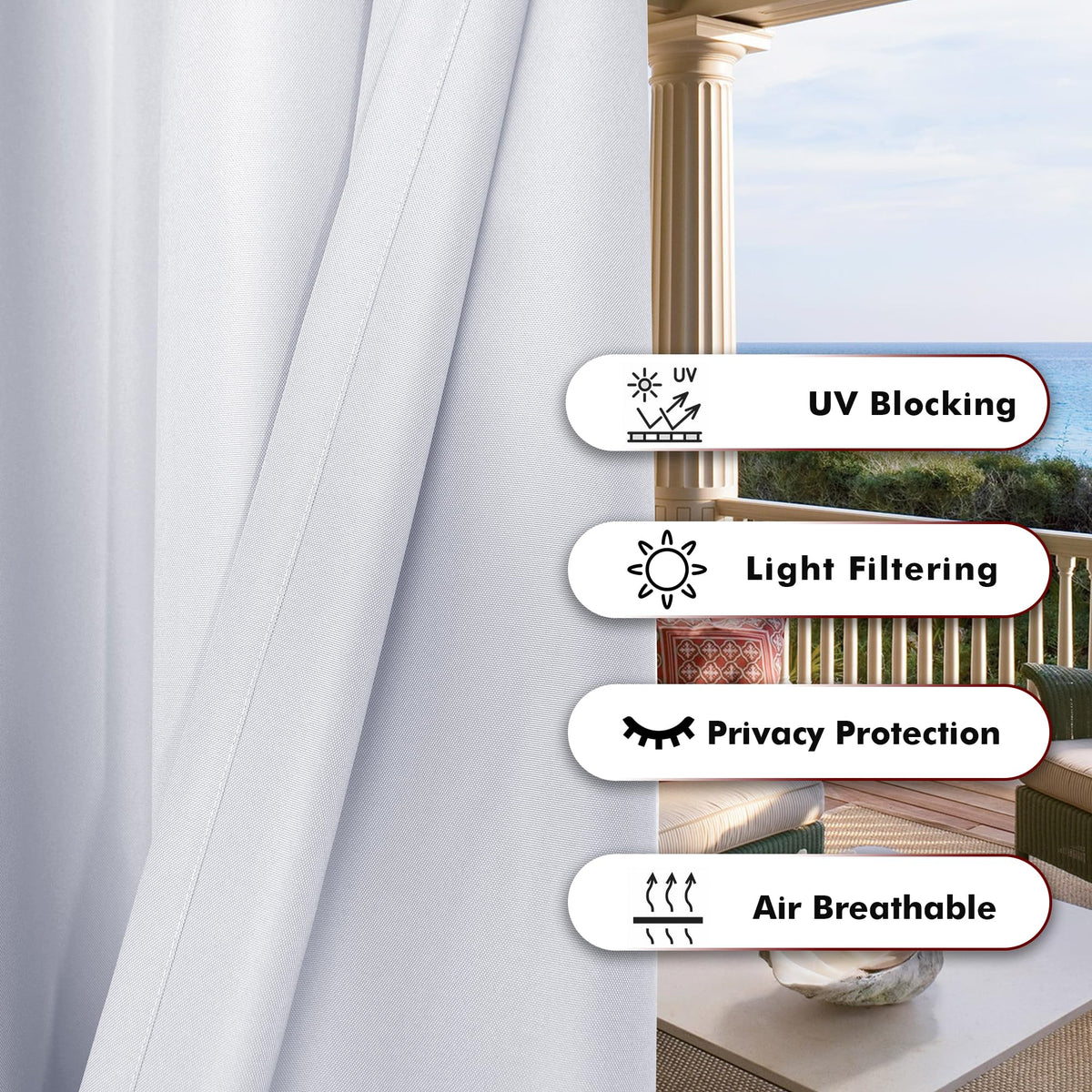 Waterproof Outdoor Curtains H57377