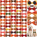 60 Pcs Plaid Dog Collar Bow Ties K450452