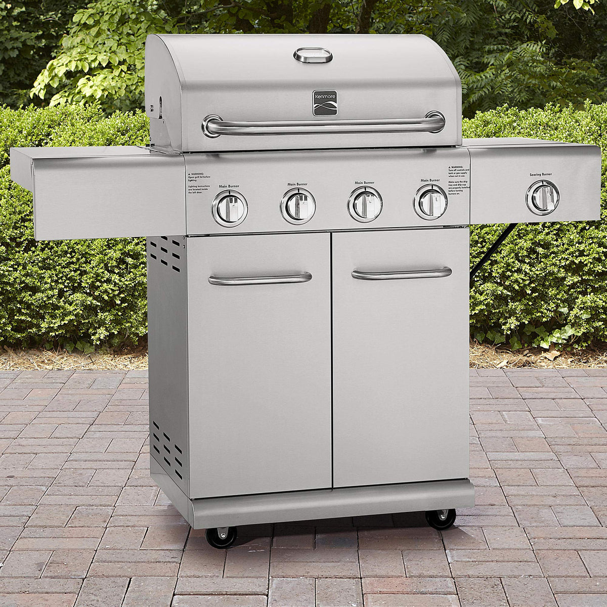 4-Burner Stainless Steel Propane Gas Grill with Side Burner G62683