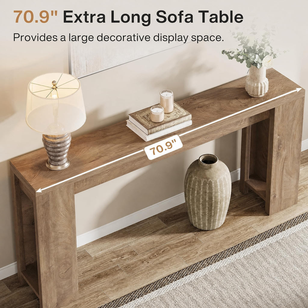 70.9-Inch Light Brown Console Table K8904