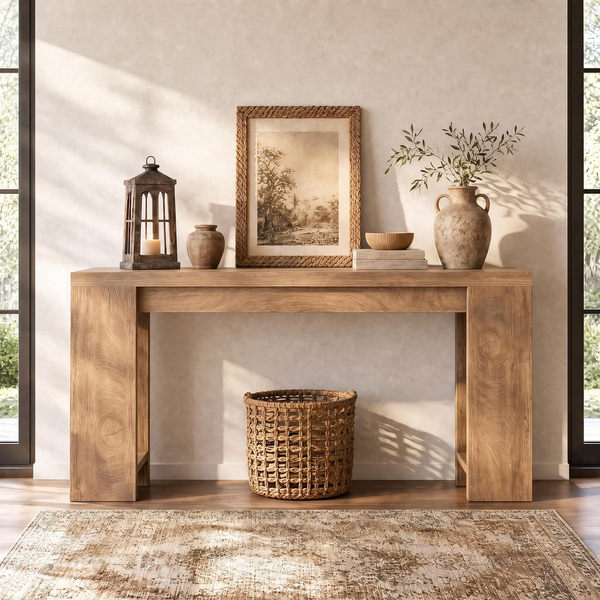 70.9-Inch Light Brown Console Table K8904